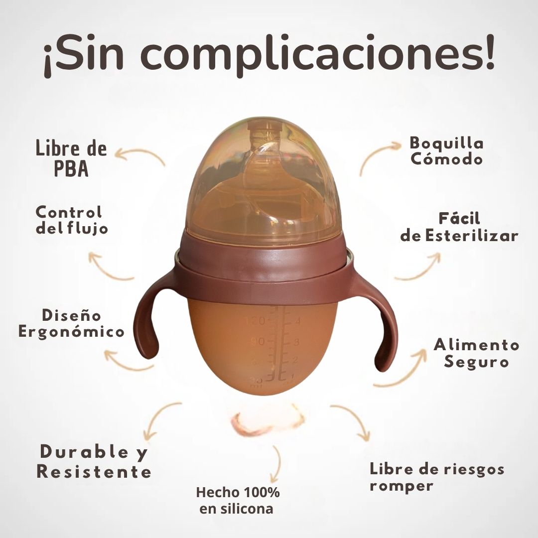 BIBERÓN DE SILICONA 100% • LIBRE DE BPA